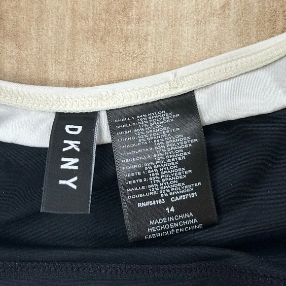 Dkny Black and White Colorblock One Piece Swimsuit - Picture 11 of 11